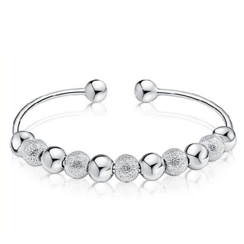 Silver beaded cuff