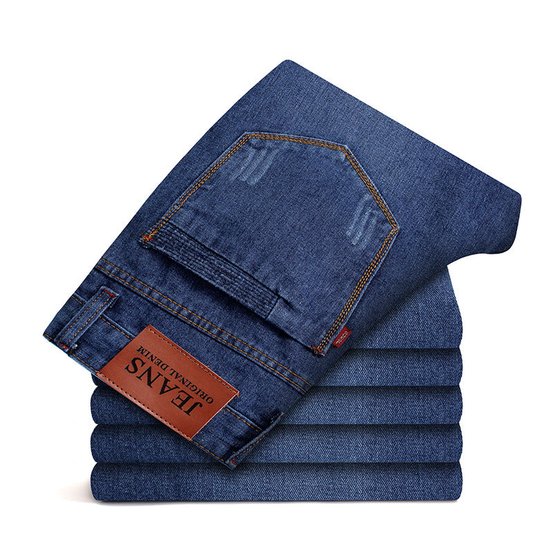 Straight Denim Biker Jeans