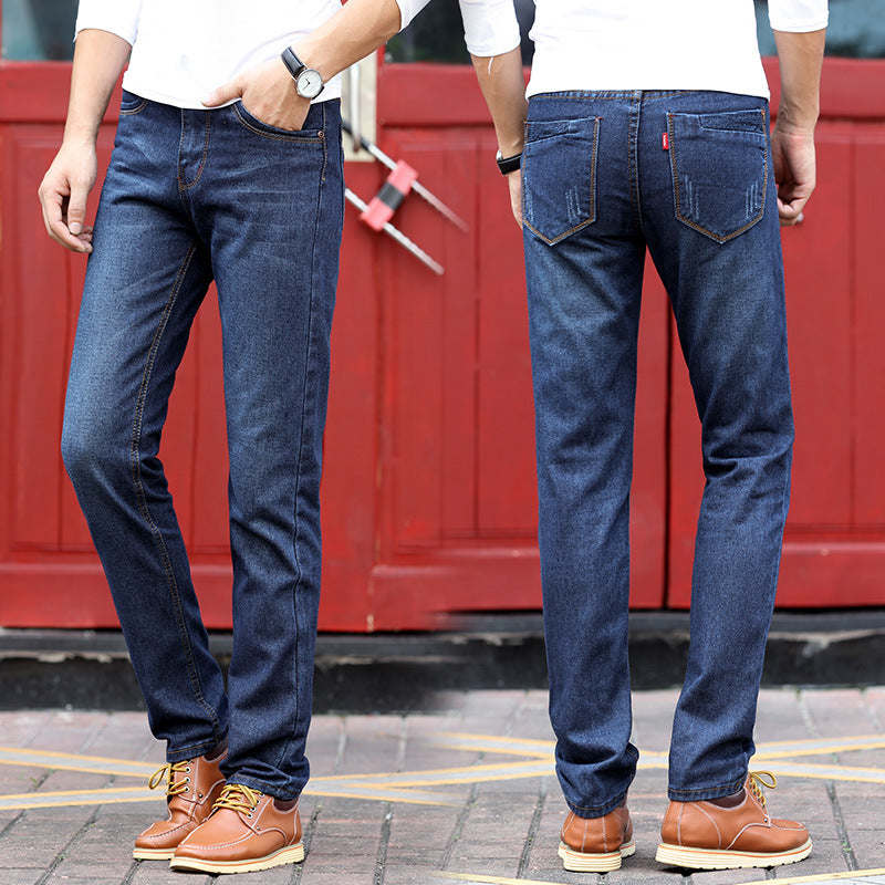 Straight Denim Biker Jeans