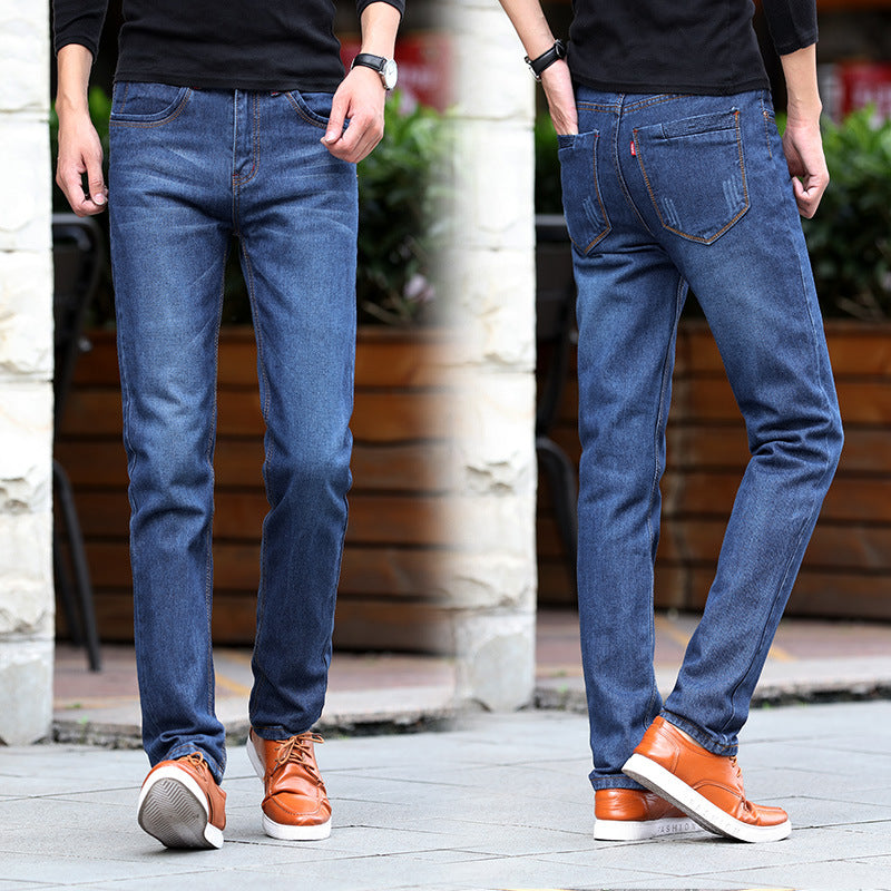 Straight Denim Biker Jeans