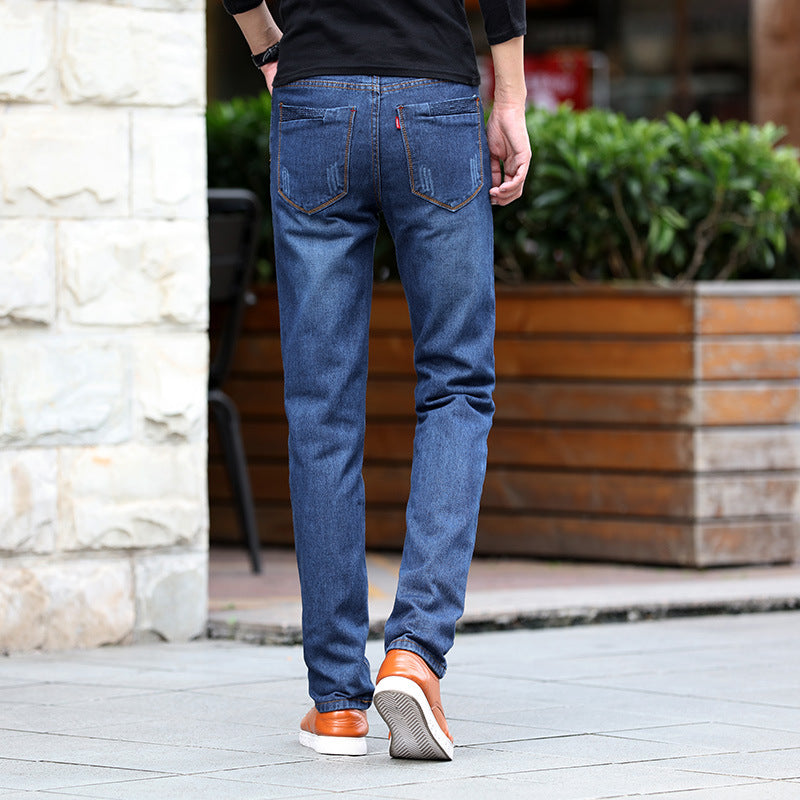 Straight Denim Biker Jeans