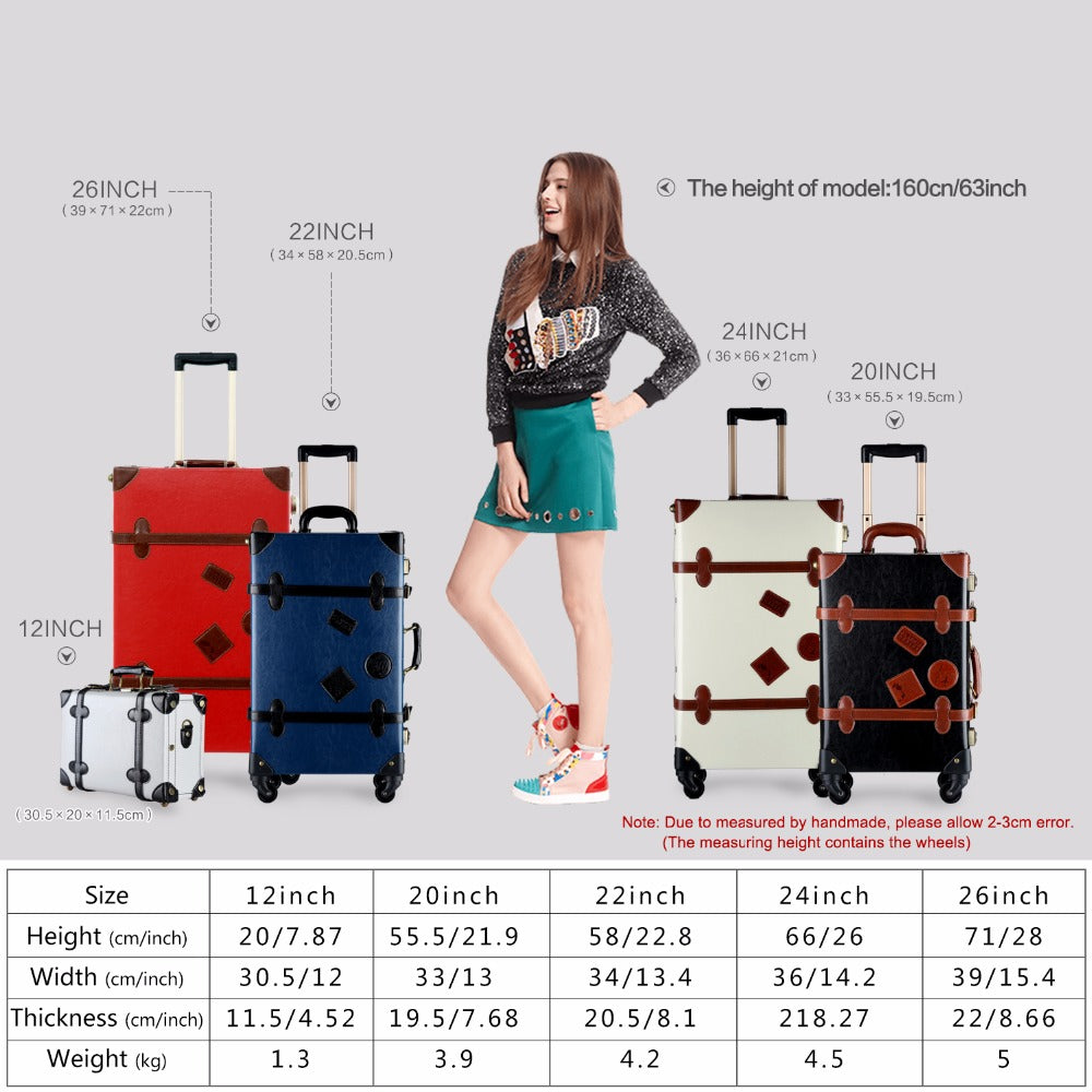 Vintage PU Travel Luggage