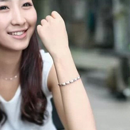 Silver beaded cuff