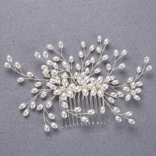 3-piece pearl comb and hair pins