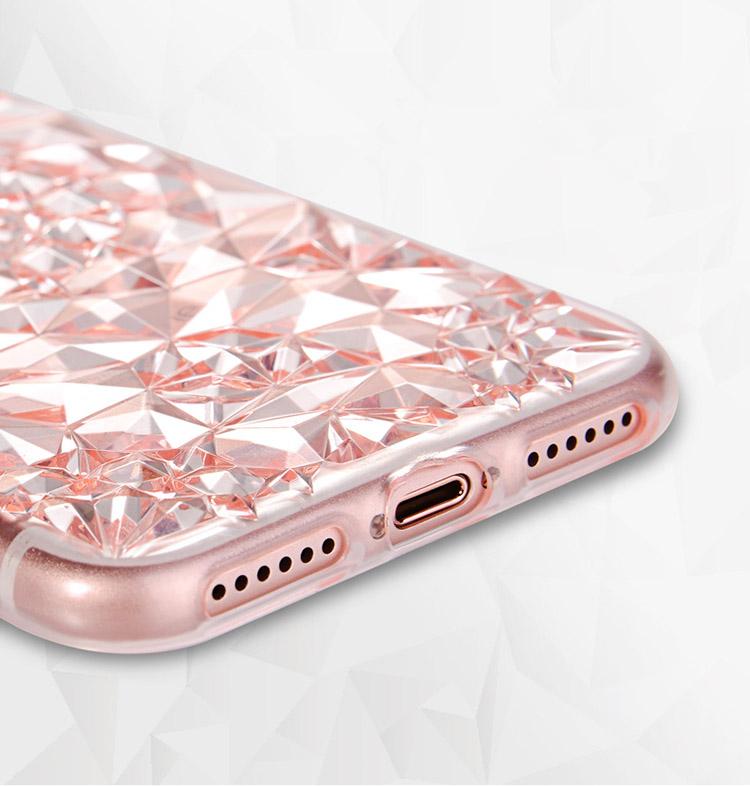 3D Diamond Pattern Soft TPU iPhone Case