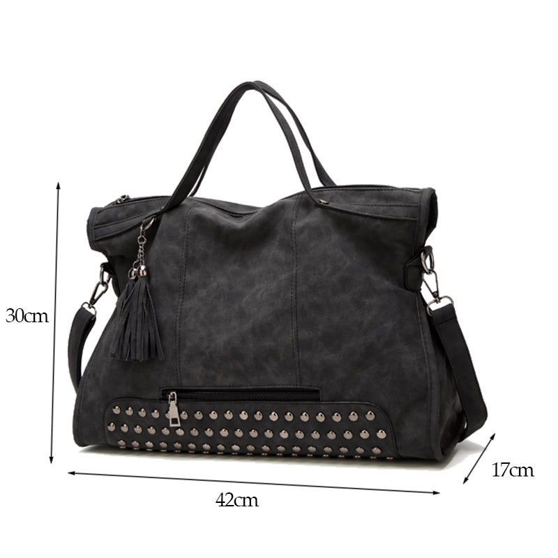 Bolish Rivet Vintage PU Leather Female Handbag
