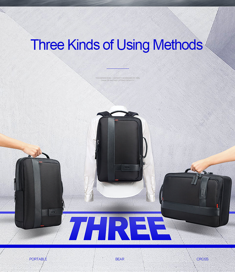 Men's Backpack Black USB Charging