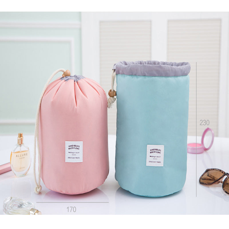 High Quality Barrel Shaped Travel Cosmetic Bag