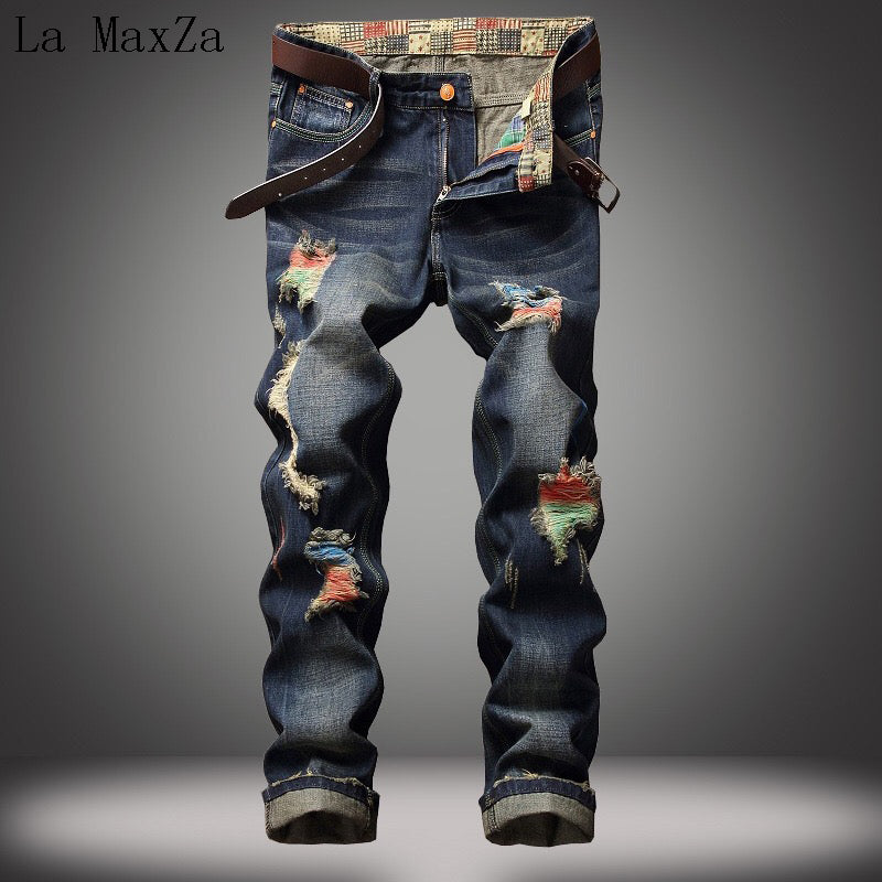 MaxZa Distressed Biker Jeans