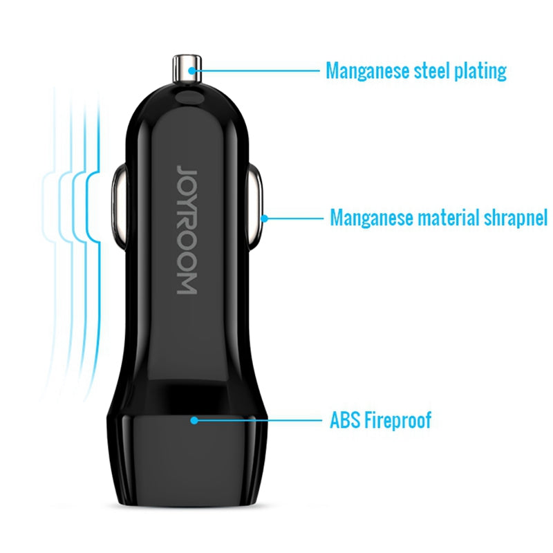 JOYROOM Dual Port USB Phone Car Charger Adapter LED