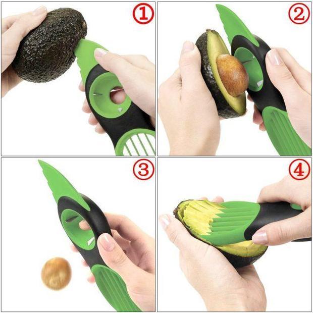 Multifunctional 3-in-1 Avocado Splitter/Slicer