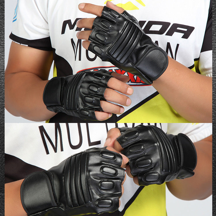 Leather Fingerless Gloves