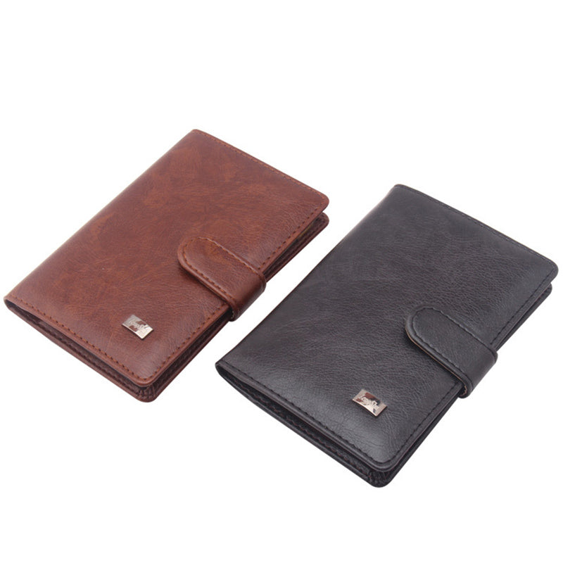 Leather Passport Cover Men Travel Wallet