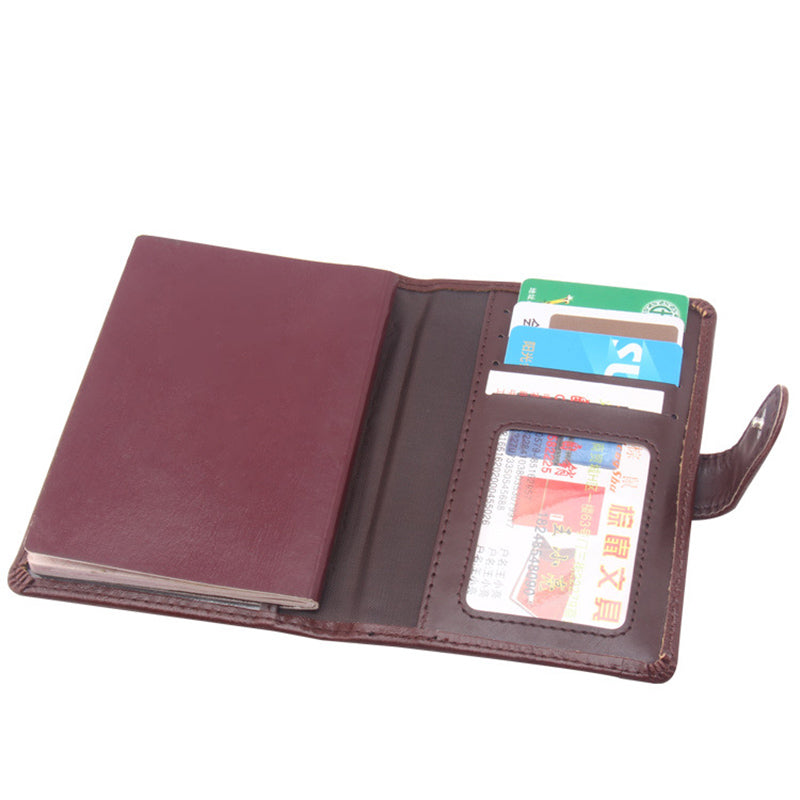Leather Passport Cover Men Travel Wallet