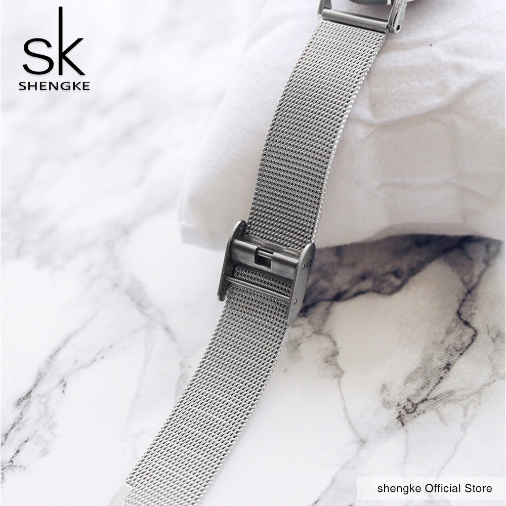 SK super-slim stainless steel wristwatch