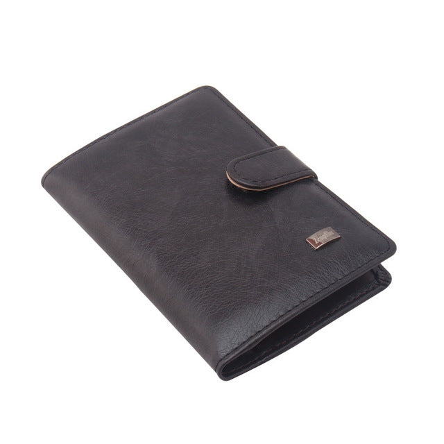 Leather Passport Cover Men Travel Wallet