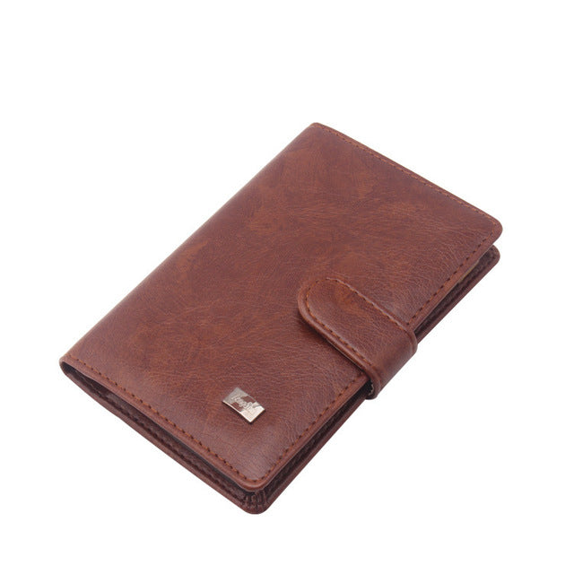 Leather Passport Cover Men Travel Wallet