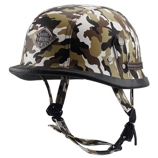 Leather Biker Helmet