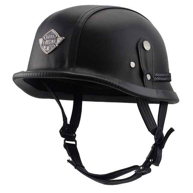 Leather Biker Helmet