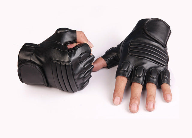 Leather Fingerless Gloves