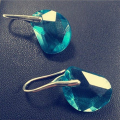 White or blue drop earrings