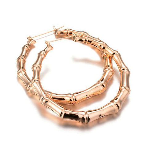 Bamboo-shaped hoop earrings