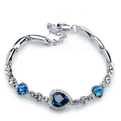 Silver plated bracelet with crystals and rhinestones