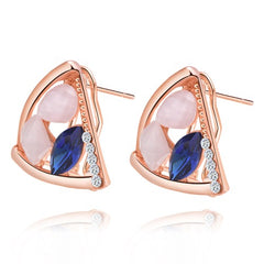 Pink and blue stud earrings