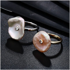 Irregularity freshwater pearl ring