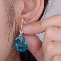 White or blue drop earrings