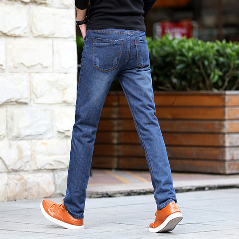 Straight Denim Biker Jeans