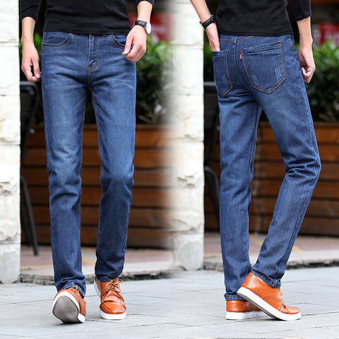Straight Denim Biker Jeans