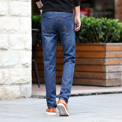 Straight Denim Biker Jeans