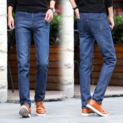 Straight Denim Biker Jeans