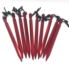 23cm Professional 10 Pcs Aluminument Tent Pegs with Rope Stake