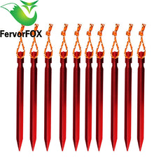 23cm Professional 10 Pcs Aluminument Tent Pegs with Rope Stake