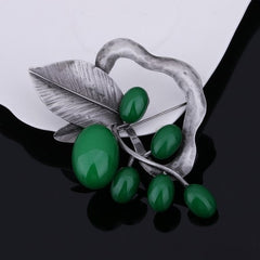 Unique vintage leaf-shaped brooch