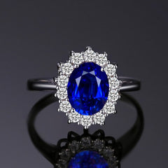 Pare silver blue Safire ring