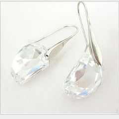 White or blue drop earrings