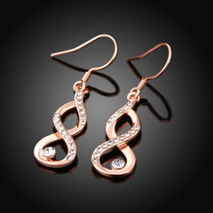 Spiral-shaped drop earrings in rose gold