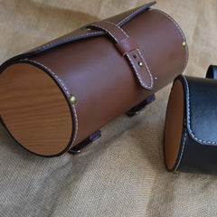 Retro Leather & Wood Bicycle Saddle Bag