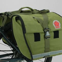 Roswheel Green Canvas Waterproof Double Bicycle Pannier