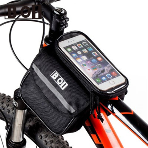 Bicycle Top Frame Pannier /w Mobile Phone Holder