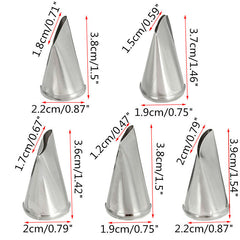 5Pcs/Set Stainless Steel Rose Petal Icing Nozzles