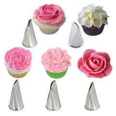 5Pcs/Set Stainless Steel Rose Petal Icing Nozzles