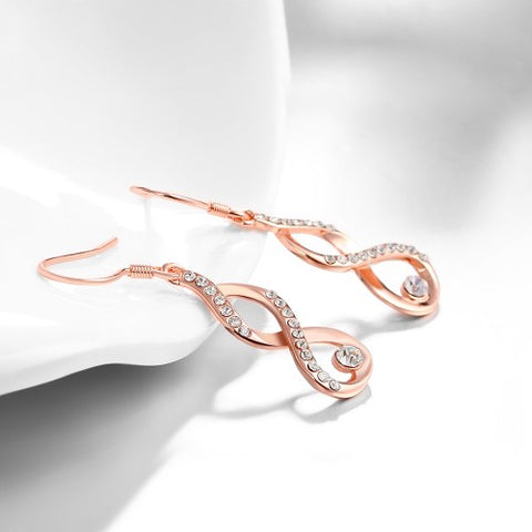 Spiral-shaped drop earrings in rose gold