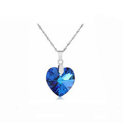 Silver-plated necklace with crystal heart pendant