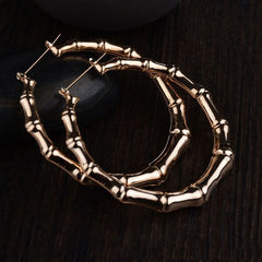 Bamboo-shaped hoop earrings