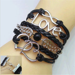 Multilayered leather bracelet