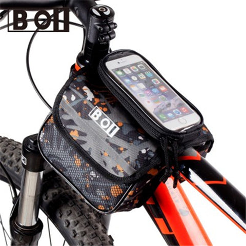 Bicycle Top Frame Pannier /w Mobile Phone Holder